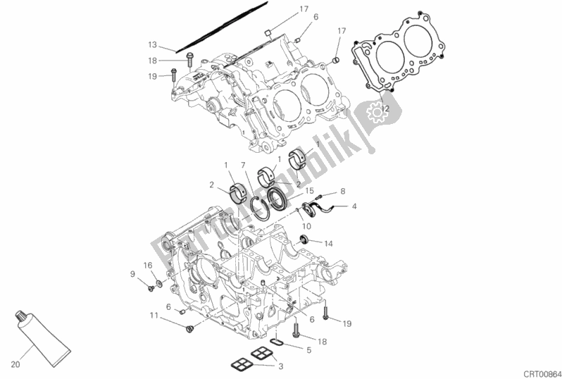 All parts for the 09b - Half-crankcases Pair of the Ducati Streetfighter V4 S USA 1103 2020